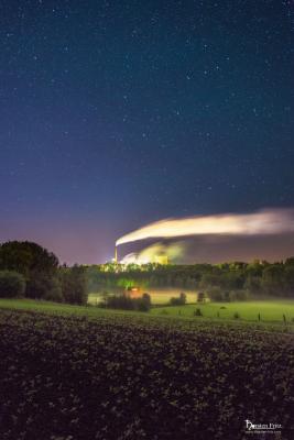 Die Zuckerfabrik Warburg bei Nacht