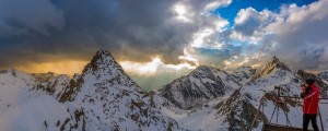 Sonnenuntergang am Top of Tyrol im Stubaital