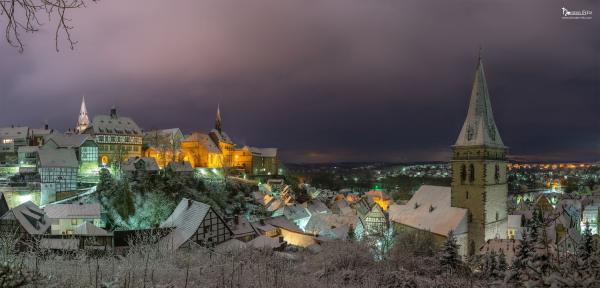 Winter Panorama von mit Ausblick auf die Altstadt.